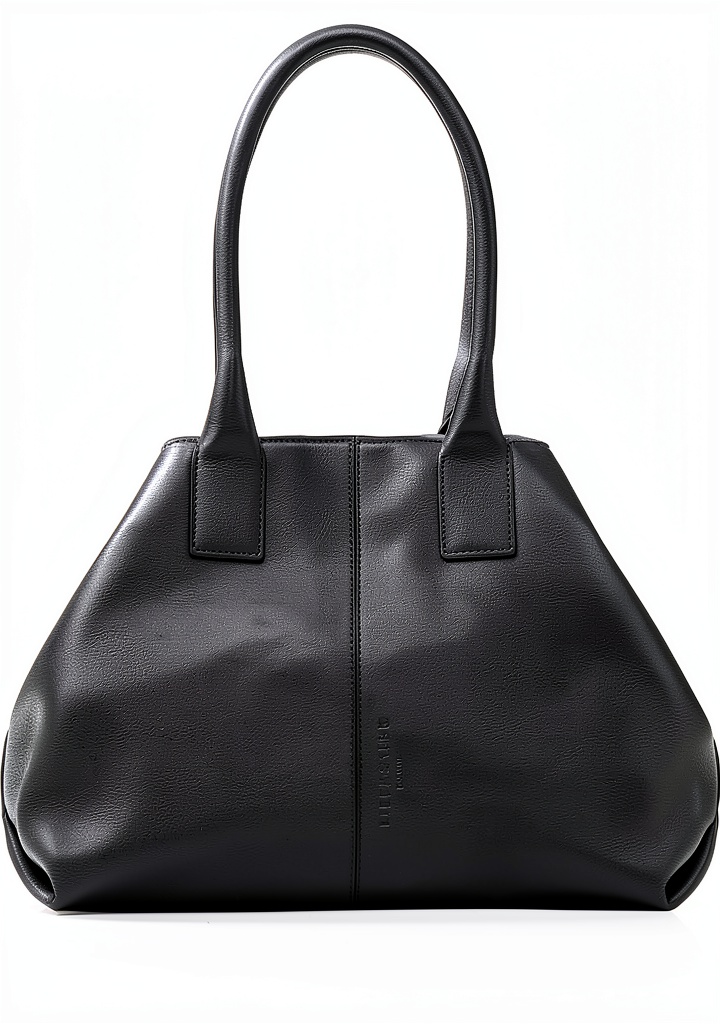 LIEBESKIND BERLIN womens bag in black cotton canvas with interior pockets
