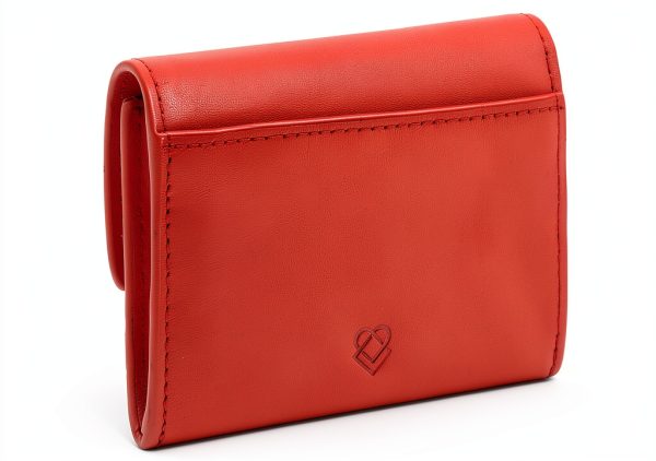 LIEBESKIND Purse Leather Slim Zipper Fiesta Red Gold Buckle-2