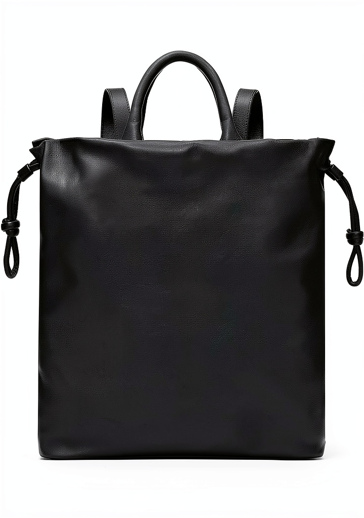 LIEBESKIND BERLIN backpack in use showing leather texture and compartments