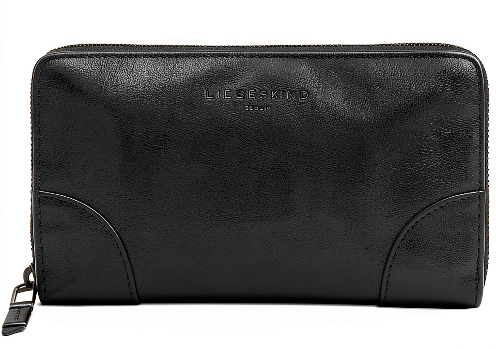 Liebeskind Berlin black leather wallet showing interior compartments