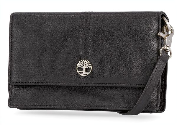 Timberland RFID Leather Crossbody Wallet Women Purse Black-0