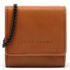 Sepia Sheepskin Leather Womens Bag Chain Strap Flap Closure-0