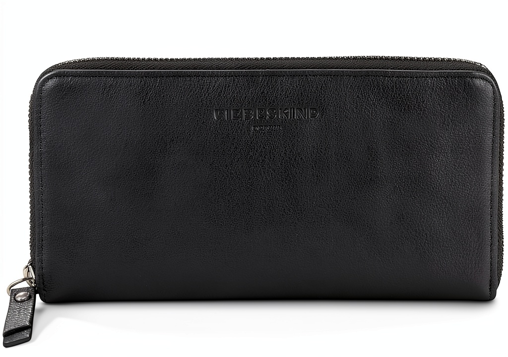 Close‑up of Liebeskind Berlin women's RFID leather wallet showing zip closure and interior card slots