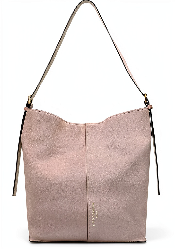 LIEBESKIND BERLIN leather bag in Old Rose color showing suede front and design details